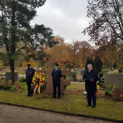 14.11.2021: Volkstrauertag mit Kranzniederlegung auf dem Friedhof Limburgerhof